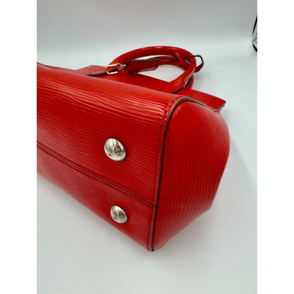 Authentic Louis Vuitton Coquelicot Red Epi Marly BB Handbag Crossbody Bag 2Way